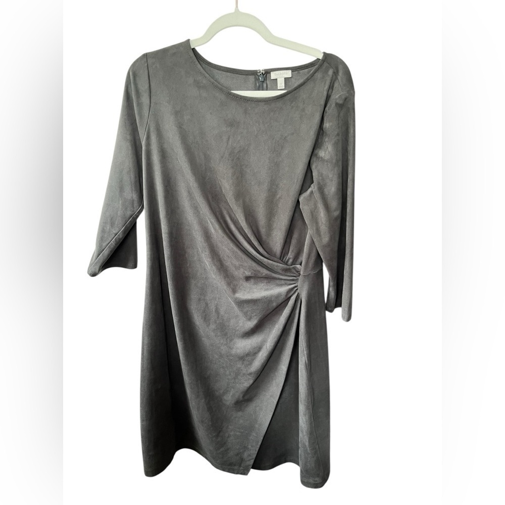 Talbots Faux Suede Cinched Wrap Dress, Size 14